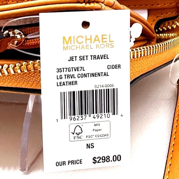 Michael Kors Large Continental Wallet Wristlet Cider - Picture 8 of 8